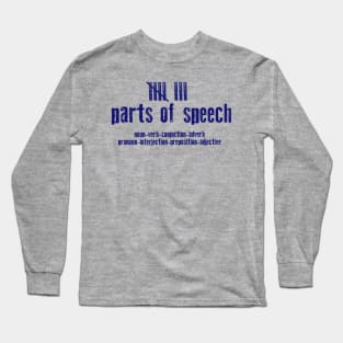 8 Parts of Speech Long Sleeve T-Shirt